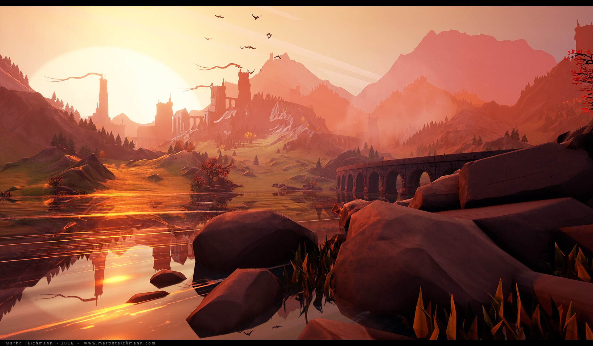 [UE4] Sunrise Stylized Landscape — polycount